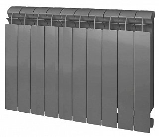 Биметаллический радиатор серый 12 секций GLOBAL STYLE PLUS 500, 575х960х95 155272 